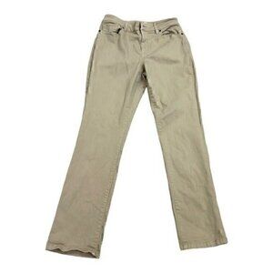 L.l Bean size 10 Denim Pants Khaki Stretch Jeans Classic Fit Womens 5-Pocket